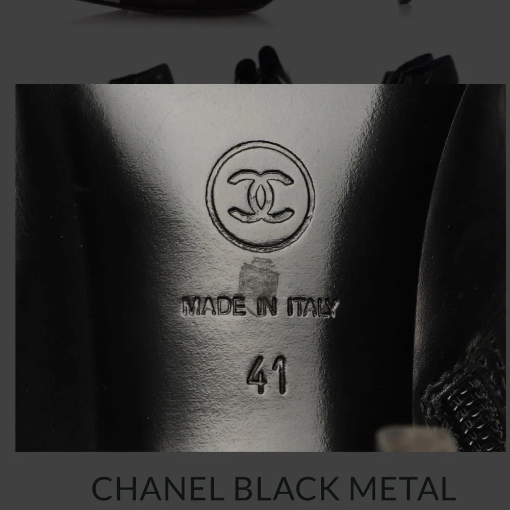 Chanel metal cap toes booties 41 - Picture 2 of 8